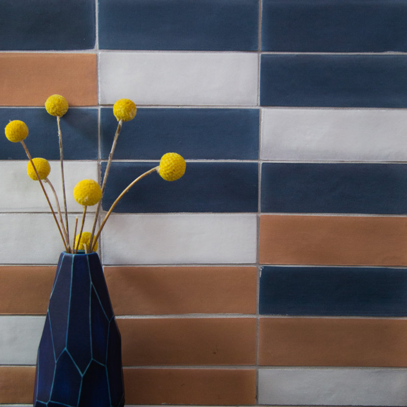 Watercolor 2" x 6" Porcelain Wall & Floor Tile, Navy