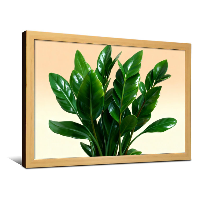 «Plants & Flowers Green Leaves Plant», reproduction d'art, H 12 po x l 18 po, Grain de bois clair