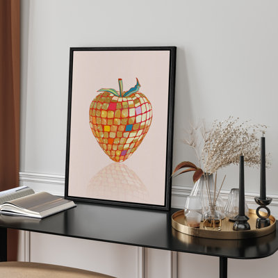 Disco, fraises, art abstrait, fruits de disco, art mural minimaliste moderne, décoration murale