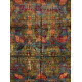 Ikatville Silk Abstract Area Rug