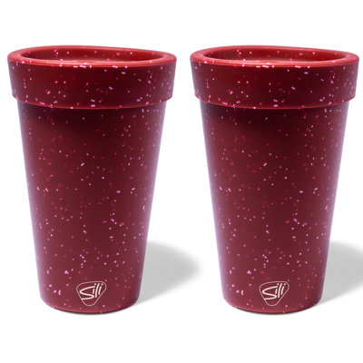 Silipint: Verre à café 16 oz en silicone: paquet de 2 tasses mouchetées