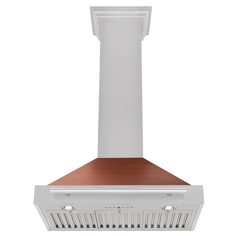 ZLINE 30 in. Convertible DuraSnow Stainless Range Hood with Copper Shell and Handle (KB4SNX-C-30)