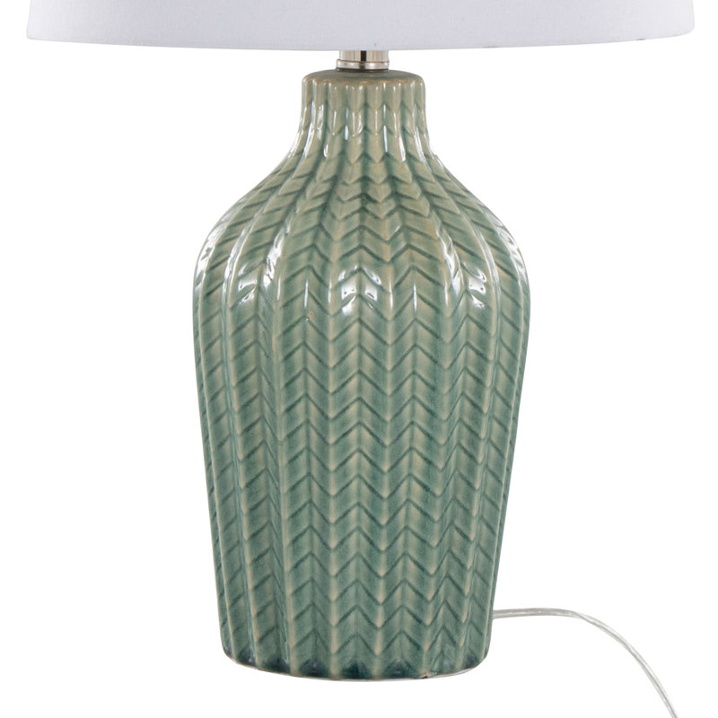 Contemporary Ceramic Table Lamp, Sage