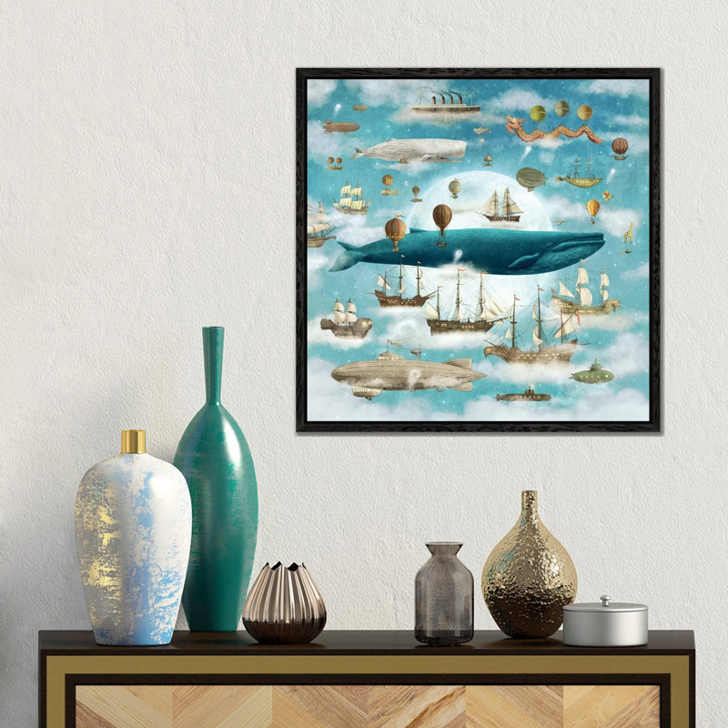 Ocean Meets Sky Square #3 by Terry Fan - Gallery-Wrapped Canvas Giclée on Canvas, Black Framed, 45.72 cm H x 45.72 cm W