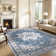 Machine Washable Non-Slip Blue Oriental Area Rug