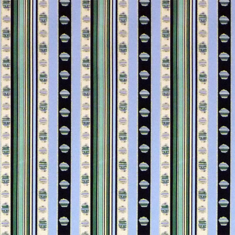 Madeleine Castaing Rayure Moire Cotton Blend Fabric, Vert