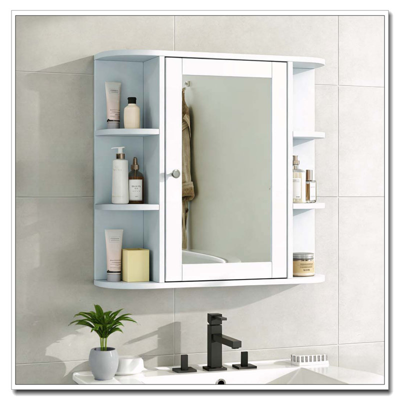 Bathroom Storage Cabinet, White-Wall Storage