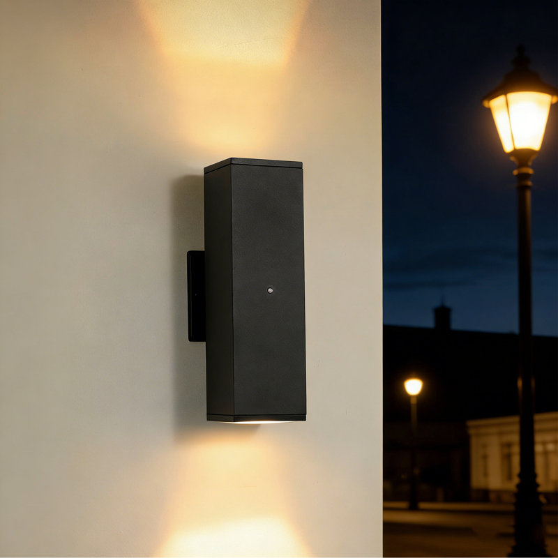 Aluminum Square Auto On/Off LED Wall Light 2PK