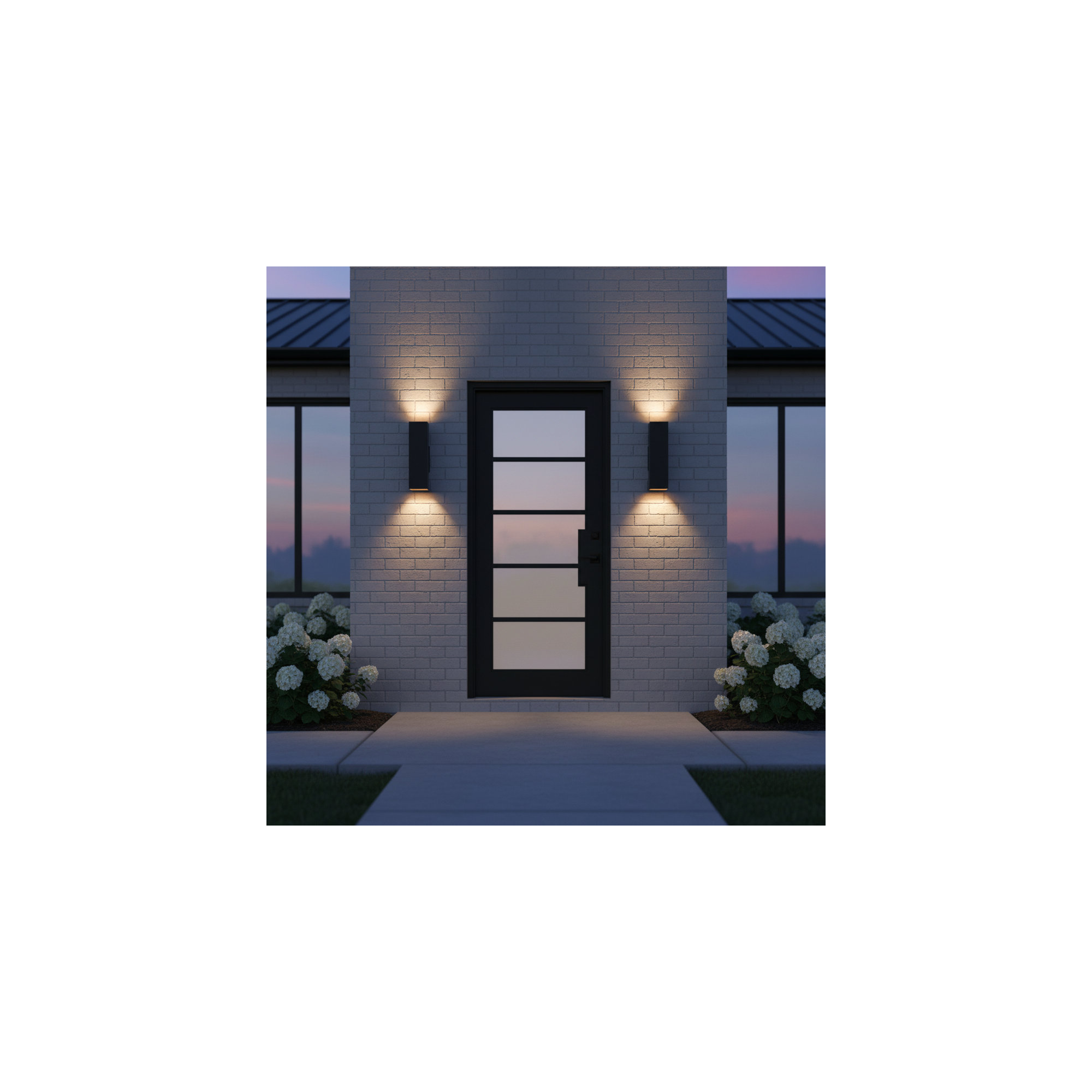 Dyer 2 - Bulb Outdoor Armed Sconce, 18.5" H x 5" W x 5" D, No, Black
