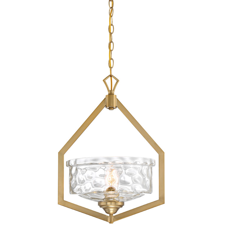 Luminaire suspendu 1 lampe à simple cuve Varnado, Or brossé