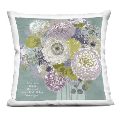 Coussin décoratif imprimé "Most Beautiful Thing Florals", design par Suzanne Nicoll