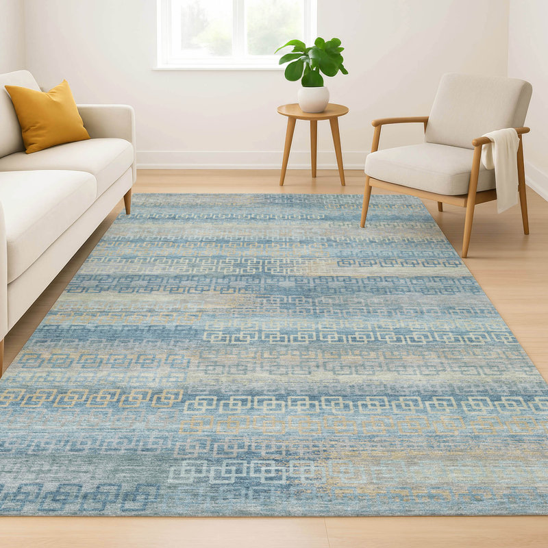 Tapis rayé de qualité supérieure Mayfield, 8 pi x 10 pi, Cuivre