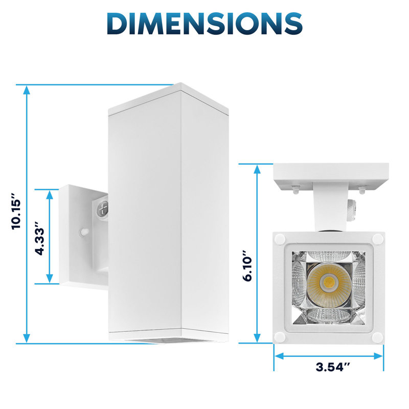 Applique murale carrée imperméable à DEL Dusk To Dawn 10 "Up and Down Light 3CCT 3000K-5000K