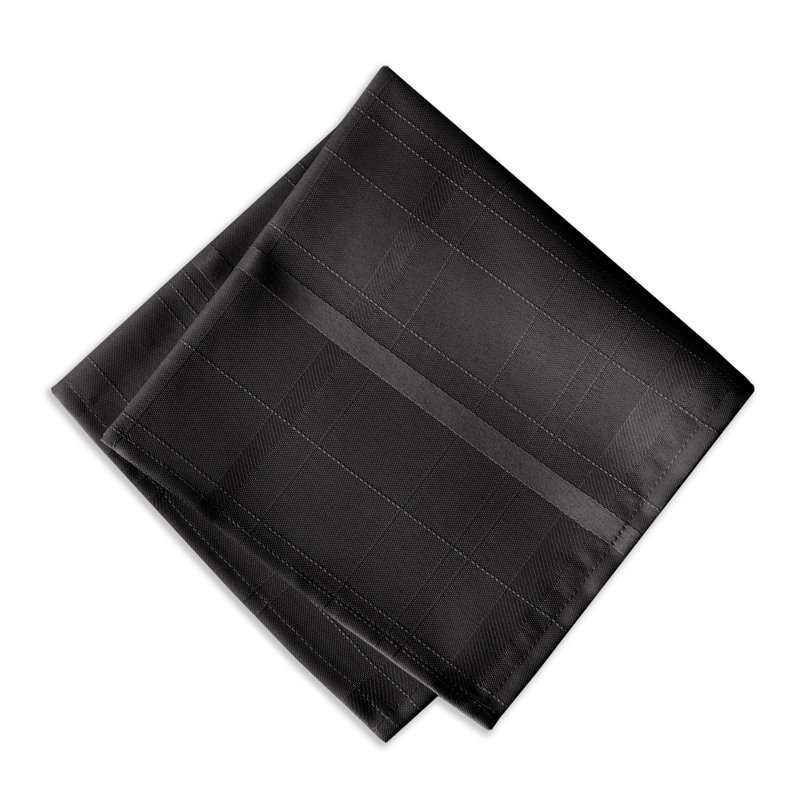 Ramiro Polyester Plaid Square Napkin, Black