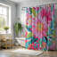Rideaux de douche 1 pièce à motifs floraux roses-703980746