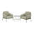 Padova 3-Piece Metal Frame Outdoor Conversation Set with Thick Cushions