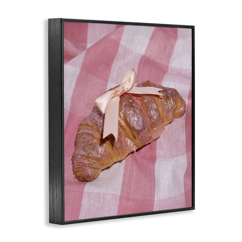 Glam Ribbon Croissant, giclée encadrée, design par Lish Creative, 20 x 16, Giclée noire de minuit encadrée