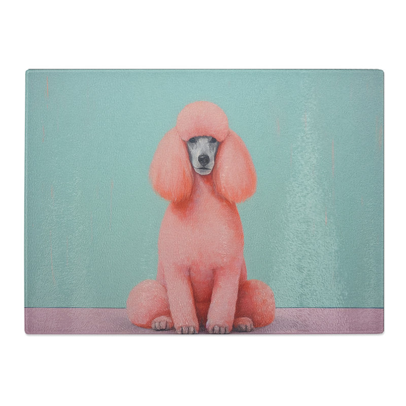 Poodle Minimalism No.2  Glass Chopping Board