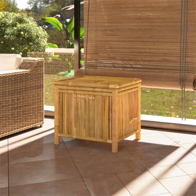Bay Isle Home Abduljaleel 60cm W 900L Water Resistant Bamboo Solid Wood Deck Box in Brown