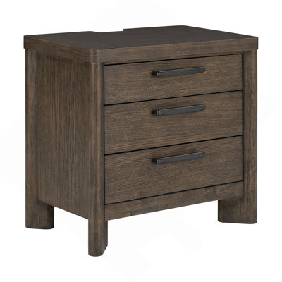 3-Drawer Nightstand with USB