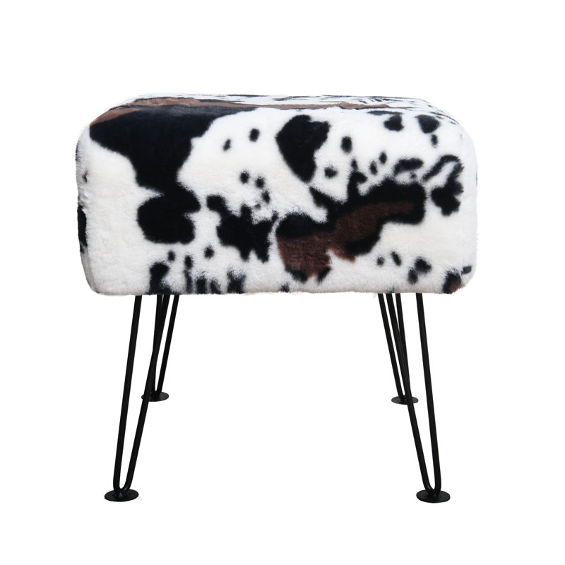 43.2cm Wide Square Animal Print Footstool Ottoman