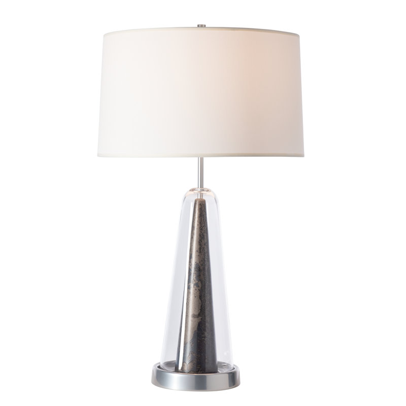 Spire Table Lamp, Sterling, Clear Steel
