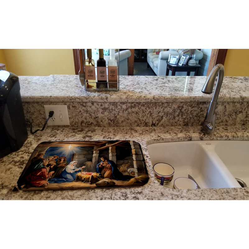 Christmas Nativity Scene Dish Drying Mat