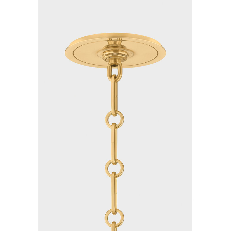 Burghley Linear in Aged Brass/Distressed Bronze by Mark D. Sikes, 5 Lights, 18.25" H x 43" W x 43" D, Black