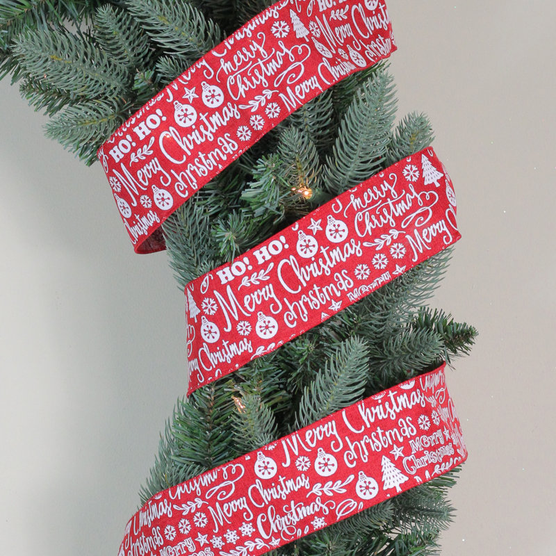Ruban rouge et blanc Merry Christmas