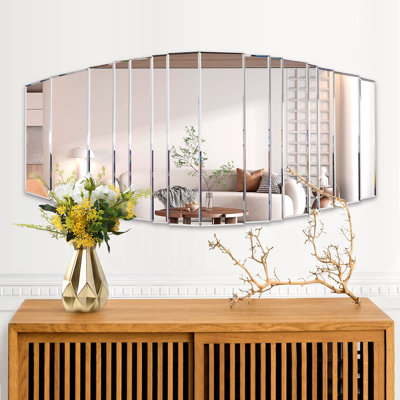 55X110CM Wall Mirror Curved Flat Splicing Accent Mirror