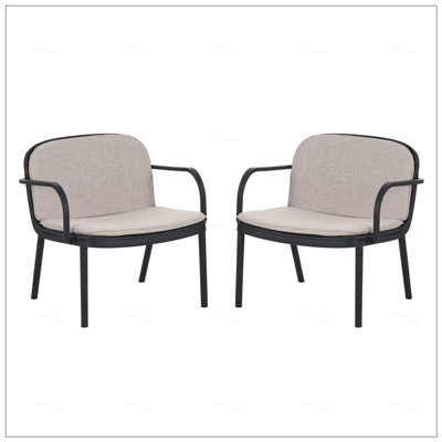 Weather-Resistant Outdoor PP Club Chair Set With Cushions, Ideal For Patio And Balcony Comfort