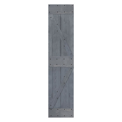 K Style Solid Wood Sliding Barn Door Without Hardware Kit (Door Slab Only) - Assembly Needed