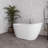 55" Streamline Soaking Glossy White Freestanding Tub With Internal Drain-108964772