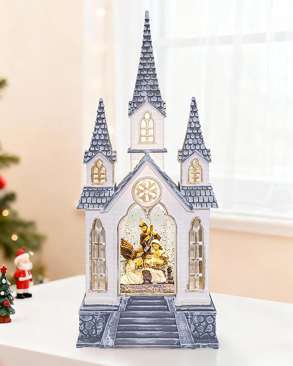 Fleur De Lis Living Lanterne En Forme De Boule à Neige Illuminée Avec