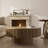 35" & 31" Round Handcrafted Coffee Table – Solid Wood Fluted Design-2093378322-2083903405