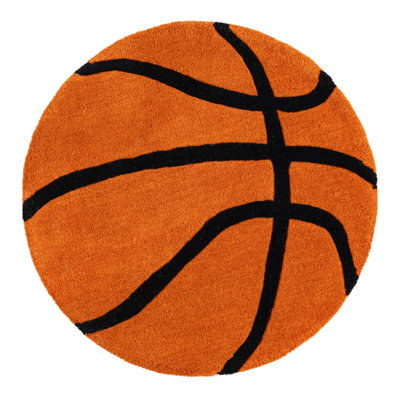 Unique Loom Basketball Playtime Kids Wool Rug