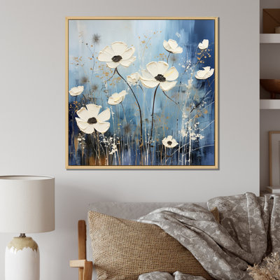 «White and Blue Fields of Wildflower Beauty II», reproduction sur toile