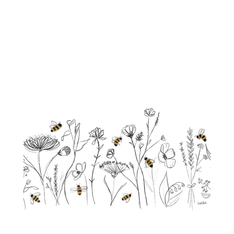 Bees and Botanicals Pattern IX 1 Piece Painting on Canvas, 66.04cm H x 66.04cm W x 3.81cm D, Wrapped Canvas