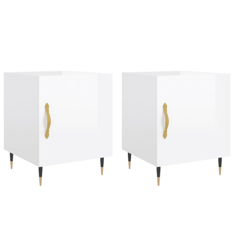 Mehrtens Bedside Table, High Gloss White