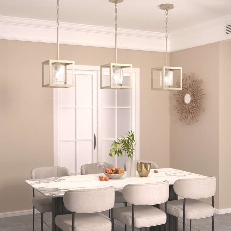 Misiak 1-Light Dimmable Single Pendant, White Washed