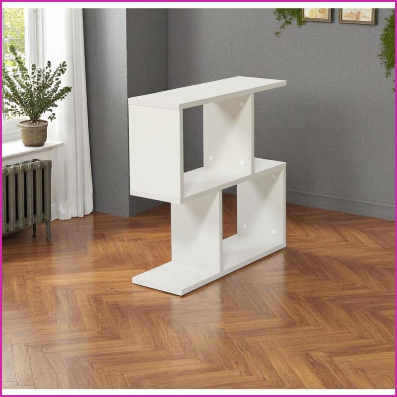 End Table, 23 Inch Narrow 4-Shelf Sleek Chairside Table | Grey | MDF Wood, Gray