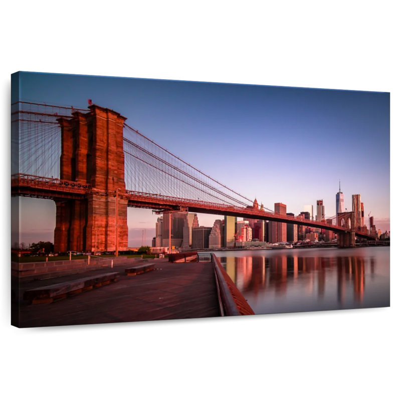 Lilie Brooklyn Bridge au lever du soleil, H 26 po x l 39 po