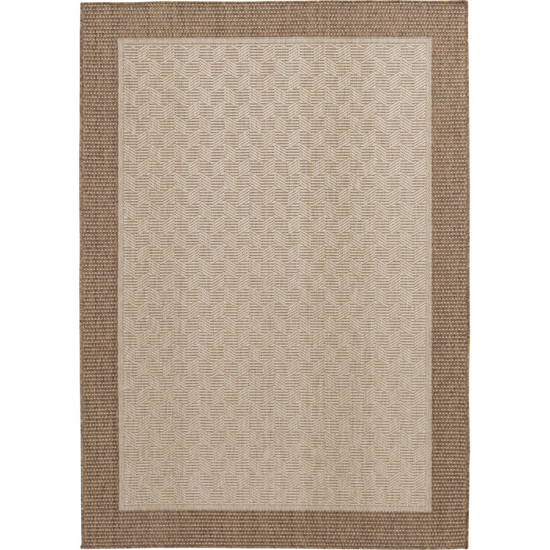 Tapis intérieur / extérieur en polypropylène brun clair / brun Ebern Designs Sayad, Rectangle 3 pi 3 po x 5 pi 3 po