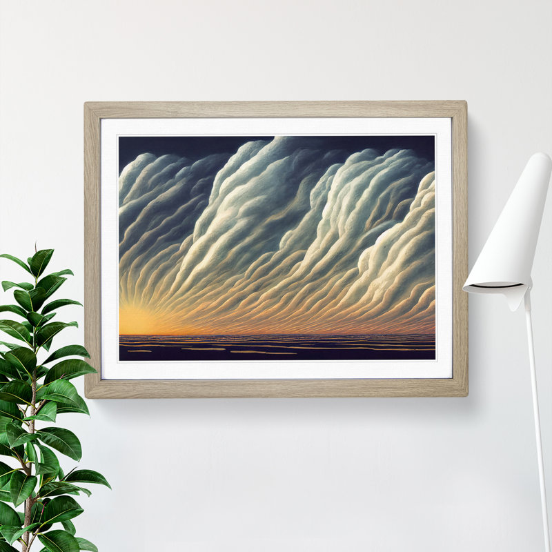 Stormy Cloud View Vol.2 - Framed Print, 46cm H x 64cm W x 2cm D, Oak Framed