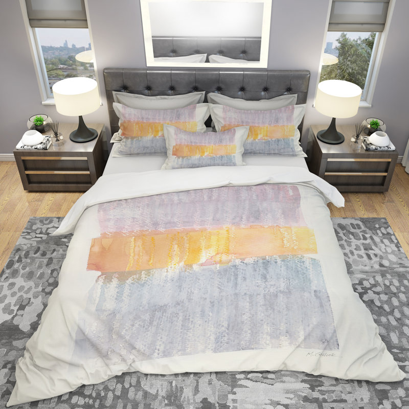 Modern Abstract Drive - Cottage Duvet Cover Set - Microfiber Polyester, Full/Queen Duvet Cover + 2 Shams