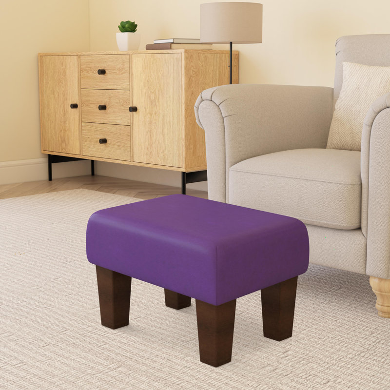 Acierno Mahogany Wood Contemporary Leg - Faux Leather, Blackcurrant Purple, Brown