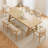 86.61" Brown Rectangular Solid Wood Dining Table-110366716