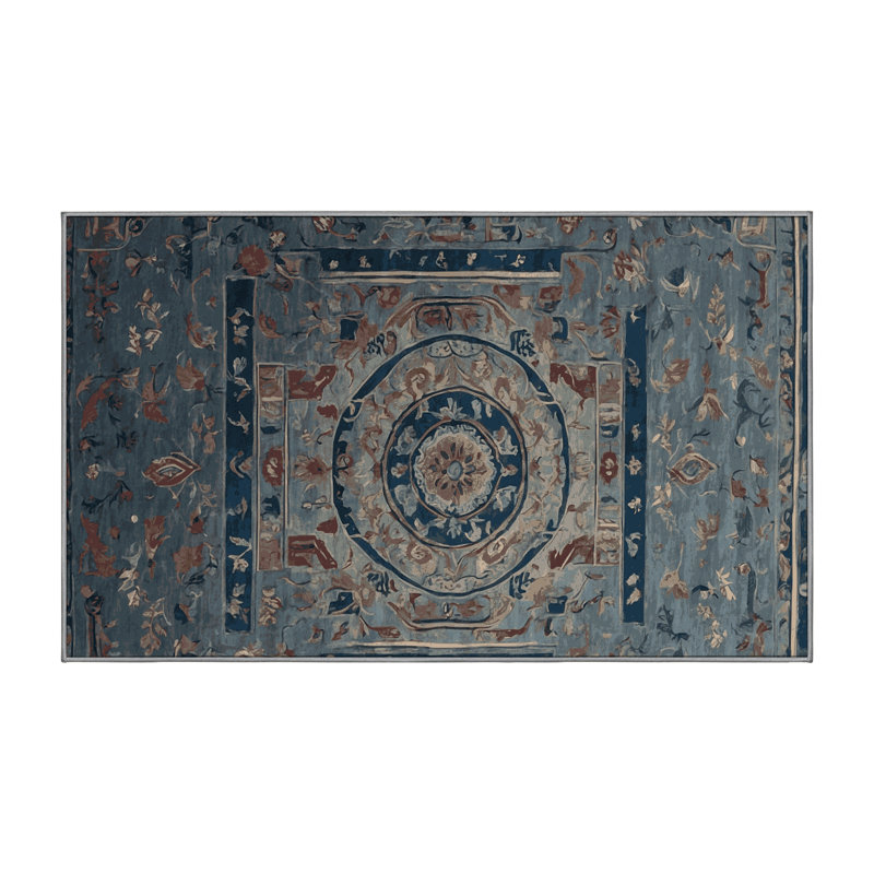 Tapis gris soyeux et moelleux, Rectangle 7 pi x 10 pi