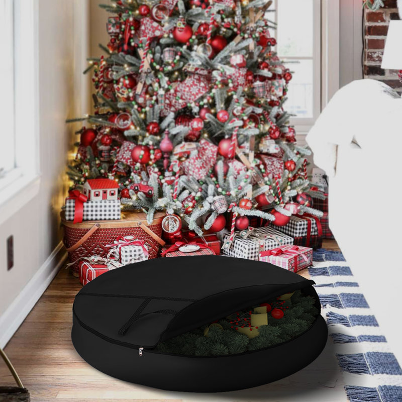 Wreath Storage, Black, 17.8cm H x 50.8cm W x 2.5cm D