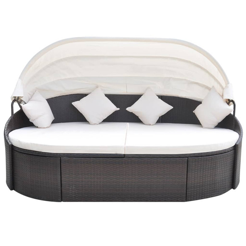 Iggy 78.7" Wide Rectangle Patio Daybed with Cushions, Brown